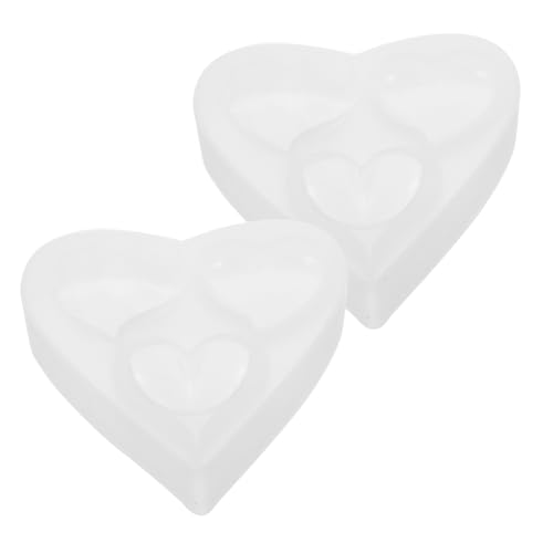 TEMPNAP 2 Stück Teiliges Herz Silikonform Hitzebeständige Wiederverwendbare Epoxidharz Gießform mit Glatter Oberfläche Leicht Entformbar für Kerzen und Seifenherstellung zu Valentinstag von TEMPNAP