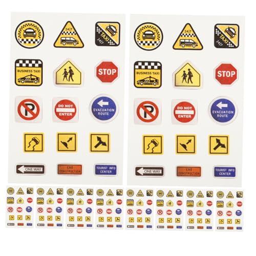 TEMPNAP 20 Blatt Verkehrszeichen Aufkleber Lernspielzeug DIY Straßenband Für Verkehrszeichen Für Bauaufkleber Stoppschild Aufkleber Offroad Aufkleber Verkehrsspielschilder von TEMPNAP