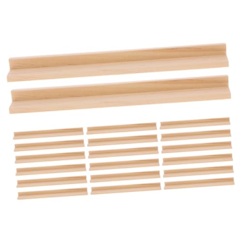 TEMPNAP 20 Stück Buchstabensockel Aus Holz Domino-halter-racks Spielkartenhalter Kleine Holztabletts Domino-halter-fach Mexikanische Eisenbahnschienen Dominoständer Aus Holz Beige Hölzern von TEMPNAP