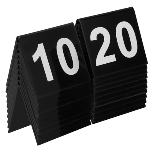 TEMPNAP 20 Stück Förmige Tischnummern aus Acryl für Hochzeiten und Veranstaltungen Doppelseitige Tischkarten Stabil und Platzsparend für Empfänge und Feiern von TEMPNAP