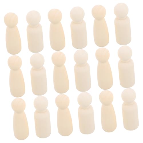 TEMPNAP 20 Stück Holz-steckfiguren: Steckpuppen, Unvollendete Figuren Zum Rollenspiel, Für Diy-kunst Und Handwerk, Malerei, Puppenhaus-design, Tischdekoration, Beige von TEMPNAP