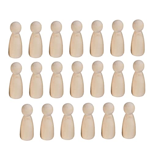 TEMPNAP 20 Stück Kleine Holzpuppen Unvollendete DIY Figuren für Malen und Basteln Mädchenform Naturholz für Kreative Projekte und Heimdekoration von TEMPNAP