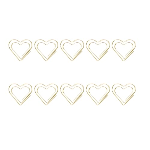 TEMPNAP 20 Stück Kreative Goldene Herz Büroklammern Metall Papierclips für Notizen und Fotos Praktische Büroklammern im Einzigartigen Design Organisieren von Dokumenten von TEMPNAP