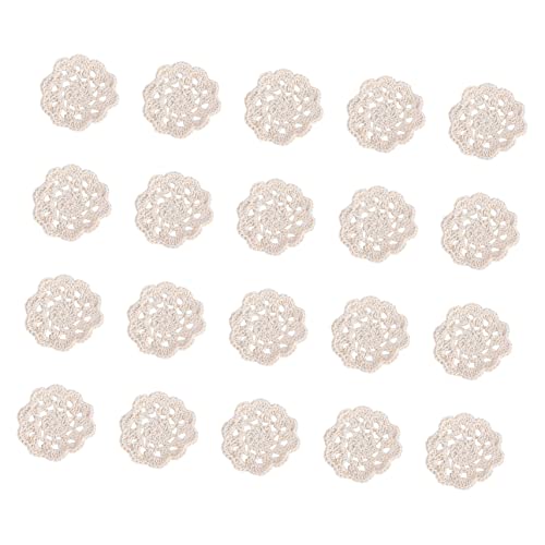 TEMPNAP 20 Stück Teiliges Gehäkelte Baumwoll blumenapplikationen Handgefertigte Spitzenverzierungen zum Aufnähen Langlebig und Flexibel für DIY Kleidung Taschen und Quilt dekorationen von TEMPNAP