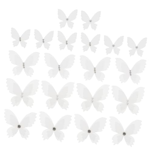 TEMPNAP 20 Stück Teiliges Schmetterlings Applikationen Organza für DIY Bastelprojekte Dekorative Zubehörteile für Kleidung Taschen und Mehr für Hochzeiten und Kreative Designs von TEMPNAP
