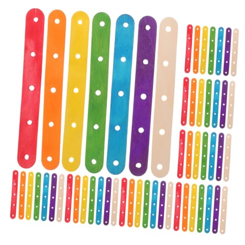 TEMPNAP 200 Stück Diy Projekte Regenbogen Eiscreme Stiele mit Löchern für Bastelarbeiten Kreative Handarbeiten und Schulprojekte von TEMPNAP