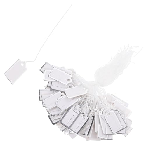 TEMPNAP 200Stücke Schmuck Preisschilder mit Schnur Papierkarton Preisetiketten für Schmuck Kleidung und Accessoires Leichte und Kompakte Beschriftungsetiketten Aufhängen von TEMPNAP
