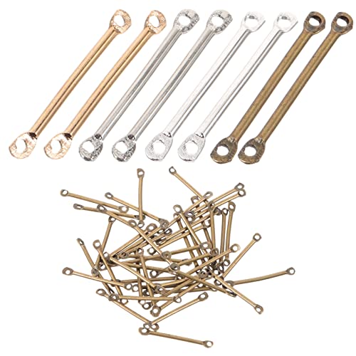 TEMPNAP 200Stücke Verbindungsstäbe für Schmuckherstellung Silberne und Weißgold für Armbänder Ohrringe Halsketten und DIY Projekte von TEMPNAP