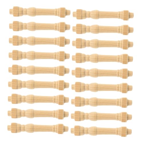 TEMPNAP 24 Stück Geländer für Puppenhauszubehör puppenhaus einrichtung puppenhaus holz zubehör Treppen Zubehör Mini-Handläufe Puppenhausgeländer Puppenhaus-Szenerie-Requisiten Birke Beige von TEMPNAP