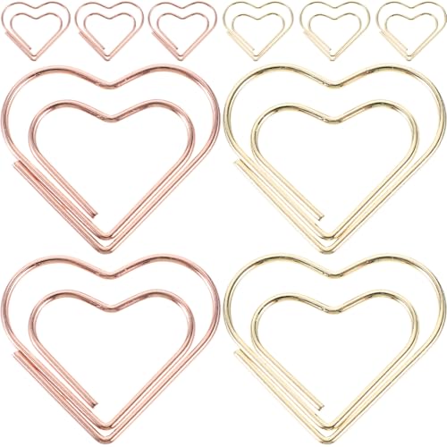 TEMPNAP 24 Stück Herzförmige Büroklammern aus Mini Deko Klammern für Büro Schule und DIY Farbenfrohe Aktenklammern Roségold und Gold TEMPNAP 24 Stück Herzförmige Büroklammern aus Mini Deko Klammern für Büro Schule und DIY Farbenfrohe Aktenklammern Roségold und Gold von TEMPNAP