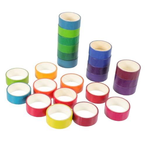 TEMPNAP 24Rollen DIY Washi Tape Farben Dekorative Klebebänder für Scrapbooking Planerzubehör Journaling Geschenkverpackung Einfach Anzuwenden von TEMPNAP