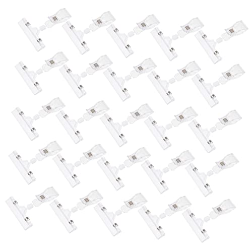 TEMPNAP 25 Stück Rotierbare Etikettenhalter Clips Doppelter Preishalter für Produktanzeigen Kunststoff Merchandise Tag Clip für Supermärkte und Messen von TEMPNAP
