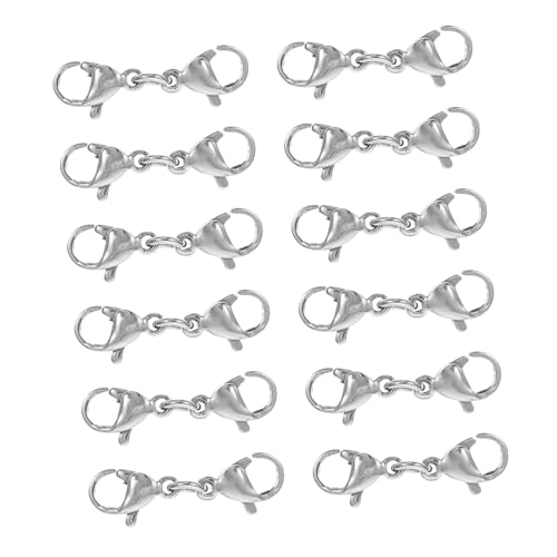 TEMPNAP 25Stücke Hummer Klammer Verbindungselemente für DIY Schmuckherstellung Langlebige Taschenschnalle für Armbänder Halsketten und Fußketten von TEMPNAP