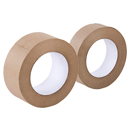 TEMPNAP 2Rolle Kraftpapier Klebeband Wasserdichtes Umweltfreundliches Verpackungsband mit Hoher Haftkraft für DIY Versiegelung und Abdichtung von TEMPNAP