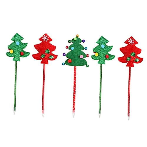 TEMPNAP 3 Sätze Weihnachtskugelschreiber Funkeln Süße Stifte Rosa Stifte Weihnachtsstift Weihnachten Kugelschreiber Schreibwaren Stifte Weihnachts-cartoon-stifte Plastik 5 Stück * 3 von TEMPNAP