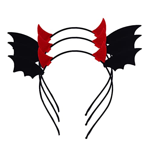 TEMPNAP 3 Stück Teiliges Halloween Haarreif Kleine Rote Teufelshörner mit Fledermausflügeln Leichtes Kostümaccessoire für Erwachsene Bequemes Stirnband für Karneval und Party TEMPNAP 3 Stück Teiliges Halloween Haarreif Kleine Rote Teufelshörner mit Fledermausflügeln Leichtes Kostümaccessoire für Erwachsene Bequemes Stirnband für Karneval und Party von TEMPNAP