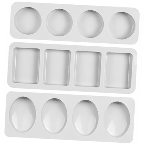TEMPNAP 3 Stück Teiliges Silikon Seifenformen Rund Quadratisch Oval Langlebig Leicht zu Entformen Bpa Frei Praktische DIY Seifenherstellung Handgemachte Seifen Gießform Zufällige Farbe von TEMPNAP