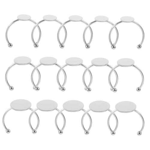 TEMPNAP 30 Stück Teiliges Edelstahl Verstellbare Runde Ringrohlinge Schmuckherstellung DIY Ringbasis für Cabochons Individuelle Fingerringe von TEMPNAP