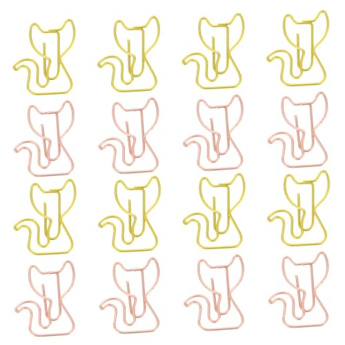 TEMPNAP 30 Stück Teiliges Katzen Büroklammern aus Metall Niedliche Katzenform Vielseitige Paper Clips für Büro und Schule Farblich Gemischte Goldene und Roségoldene Dokumentenhalter von TEMPNAP