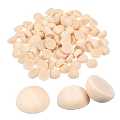 TEMPNAP 300 Stück Halb Unfertige Holzkugeln, Natürliche Gespaltene Halbkugel, Basteln, Kleine Halbrunde Holzkugeln, Perlen Zum Bemalen, Basteln, Spielzeug, Heimdekoration von TEMPNAP