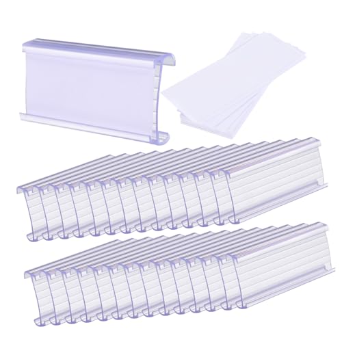 TEMPNAP 30Sätze Drahtregal Etikettenhalter Transparent Abnehmbare Halter für Handgeschriebene oder Gedruckte Preisschilder Einfaches Labelwechseln für Organisierte TEMPNAP 30Sätze Drahtregal Etikettenhalter Transparent Abnehmbare Halter für Handgeschriebene oder Gedruckte Preisschilder Einfaches Labelwechseln für Organisierte von TEMPNAP