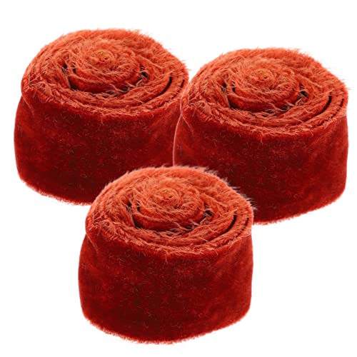 TEMPNAP 3Rollen Samtband Geschenkband Polyester mit Fransen für Hochzeitsdekoration DIY Projekte Blumenverpackung und Feiertagsgeschenke pro Handgemacht TEMPNAP 3Rollen Samtband Geschenkband Polyester mit Fransen für Hochzeitsdekoration DIY Projekte Blumenverpackung und Feiertagsgeschenke pro Handgemacht von TEMPNAP