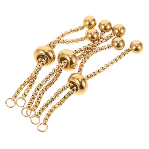TEMPNAP 3Stücke Armbandverlängerungsketten DIY Armband Kettenverlängerungen mit Kugelenden Anpassbare Schmuckzubehör für Schmuckgestaltung Goldfarben von TEMPNAP