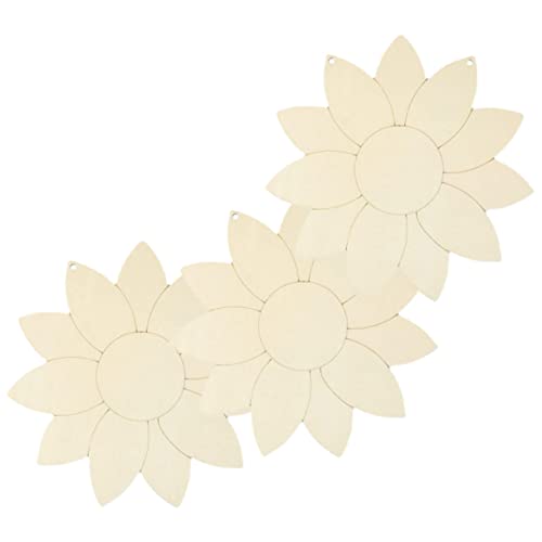 TEMPNAP 3Stücke Unvollendete Sonnenblumen Holzscheiben für DIY Leicht zu Gestalten für Bastelprojekte und Handwerk im Wohnzimmer Fenster Haustür von TEMPNAP