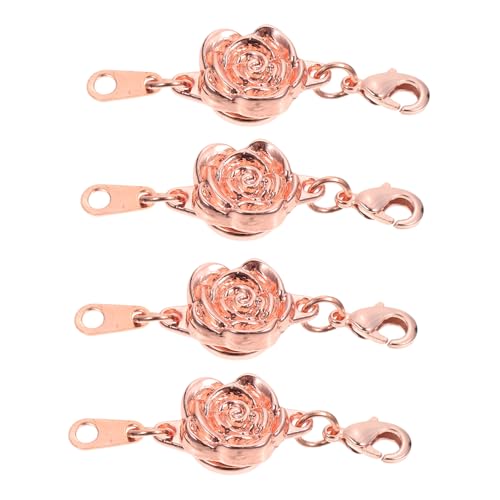 TEMPNAP 4 STÜCKE Teiliges Schmuck Kettenverlängerungs Verstellbarer Halsketten und Armbandverlängerer DIY Schmuckverschluss Zarte Rosa Gold Kettenverlängerung für Halsketten und von TEMPNAP