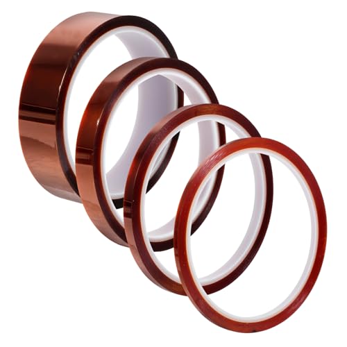 TEMPNAP 4 Stück Hitzebeständiges Klebeband Teilig Temperaturbeständig Isolierband mit Silikonkleber für Löten Elektronik Sensoren und Hochtemperaturanwendungen von TEMPNAP