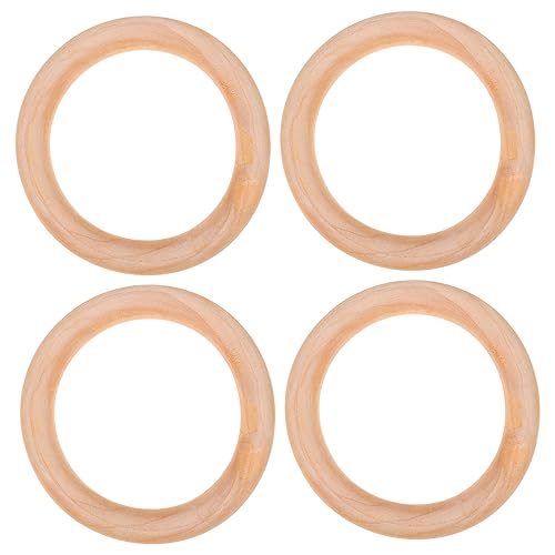 TEMPNAP 4 Stück Holz Ringe für DIY Handtaschen Runde Holzkreise als Griffe für Taschen und Bastelprojekte Natürliche Holzfarbe Dicke für Kreative Anwendungen TEMPNAP 4 Stück Holz Ringe für DIY Handtaschen Runde Holzkreise als Griffe für Taschen und Bastelprojekte Natürliche Holzfarbe Dicke für Kreative Anwendungen von TEMPNAP