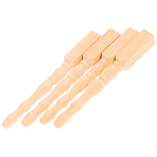TEMPNAP 4 Stück Mini -tischbeine Miniatur-holzmöbel Miniaturhauszubehör Miniatur-möbelbeine Puppenhaus-miniatur-tischbeine Dollhouse Mini Möbel Miniatur-puppenhaus-tischbeine Birke Beige von TEMPNAP