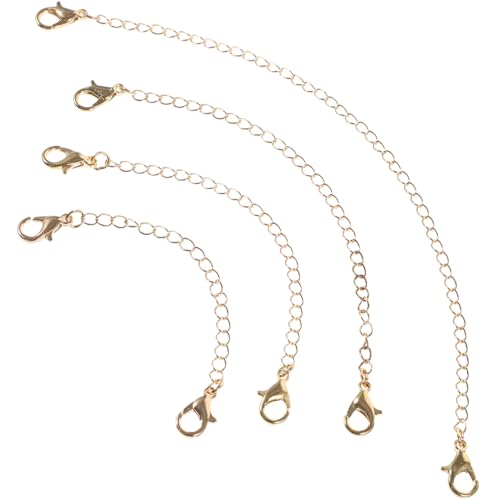 TEMPNAP 4 Stück Necklace Extender Kupfer Verlängerungsketten mit Karabinerverschluss für DIY Schmuckherstellung Armband Halskette Verlängerung Zubehör Langlebig und Poliert für von TEMPNAP