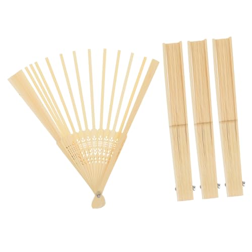 TEMPNAP 4 Stück Teiliges Fächergestell Naturbelassene Faltfächerrahmen für DIY Handfächer Japanischer Stil Faltbare Fächer für Hochzeiten Partys Heimdekoration Bastelzubehör von TEMPNAP