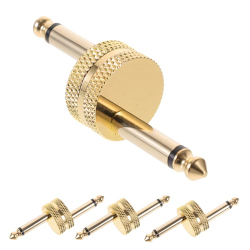 TEMPNAP 4 Stück Teiliges Gitarrenpedal Koppler Goldbeschichteter Audio Adapter für Effektive Verbindung von Gitarreneffekten Hohe Zuverlässigkeit und Einfache Installation von TEMPNAP