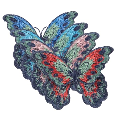 TEMPNAP 4 Stück Teiliges Schmetterling Bügelflicken zum Aufbügeln Gestickte Applikationen in Rot Grün Blau Jeans Patches Weich Langlebig zum Verzieren von Kleidung und Accessoires TEMPNAP 4 Stück Teiliges Schmetterling Bügelflicken zum Aufbügeln Gestickte Applikationen in Rot Grün Blau Jeans Patches Weich Langlebig zum Verzieren von Kleidung und Accessoires von TEMPNAP