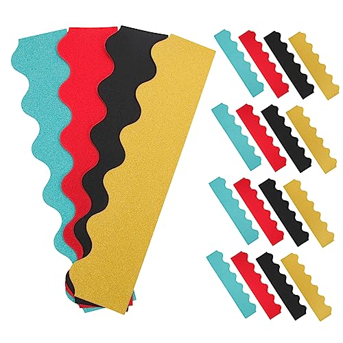 TEMPNAP 40 Stück Glitzer Bordüren Wellenbordüre Dekorative Bastelpapiere für DIY Scrapbooking und Innendekoration Schwarz Blau Grün Rot Je für Klassenzimmer und TEMPNAP 40 Stück Glitzer Bordüren Wellenbordüre Dekorative Bastelpapiere für DIY Scrapbooking und Innendekoration Schwarz Blau Grün Rot Je für Klassenzimmer und von TEMPNAP