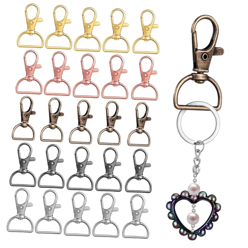 TEMPNAP 40 Stück Teiliges D Ringe Schlüsselanhänger Clips Robust und Vielseitig für Diy Projekte und Handtaschen mit Drehbarem Karabiner TEMPNAP 40 Stück Teiliges D Ringe Schlüsselanhänger Clips Robust und Vielseitig für Diy Projekte und Handtaschen mit Drehbarem Karabiner von TEMPNAP
