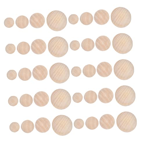 TEMPNAP 40 Stück Unbehandelte Halbkugeln Holz für DIY Projekte Mini Holzperlen für Kinderhandwerk Basteln und Malen für Kreative Bastelideen von TEMPNAP