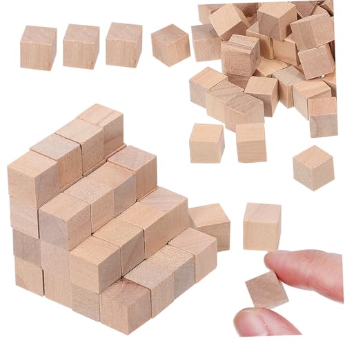 TEMPNAP 400 Stück Holzklötze Naturbelassen Große Würfel für Kreative Projekte Basteln und Malen von TEMPNAP