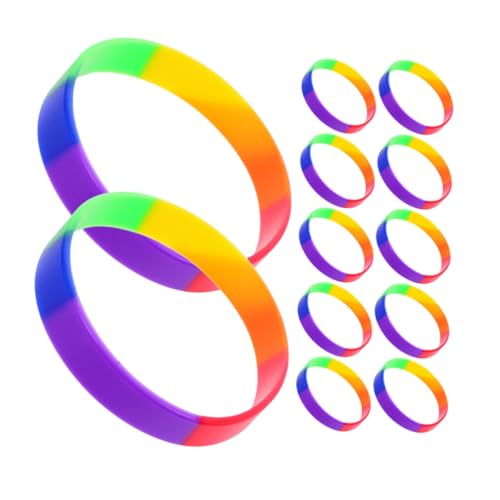 TEMPNAP 42 Stück Teiliges Bunte Silikon Armbänder Regenbogenfarben Elastisch Weich Lgbt Pride Day Party Festival Zubehör für Frauen und Männer TEMPNAP 42 Stück Teiliges Bunte Silikon Armbänder Regenbogenfarben Elastisch Weich Lgbt Pride Day Party Festival Zubehör für Frauen und Männer von TEMPNAP