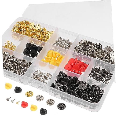 TEMPNAP 430 Stück Metall Pin Rückseiten für Broschen Wechselbare Krawattennadel Rückhalte Schmetterlingsverschlüsse für DIY Bastelprojekte und Anstecknadeln von TEMPNAP