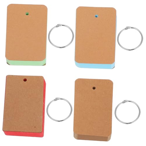 TEMPNAP 4Stücke DIY Lernkarten Binder Ringe für Notizblöcke Wiederverwendbare Flip Karten Tragbar und Nachfüllbar für Schule und Studium von TEMPNAP