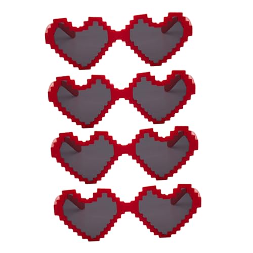 TEMPNAP 4Stücke Herz Partybrillen für Erwachsene Lustige Foto Requisiten Festliche Accessoires für Unvergessliche Robustes Design Einheitliche von TEMPNAP