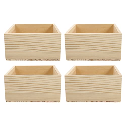 TEMPNAP 4Stücke Holz Aufbewahrungsboxen DIY Schmuckkästchen ohne Hochwertige Holzbox für Hochzeit und Dekoration von TEMPNAP