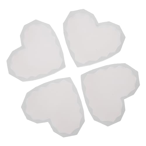 TEMPNAP 4Stücke Teiliges Silikon Herzform DIY Epoxidharz Gießformen für Tassenuntersetzer Langlebig und Einfach zu Reinigen für Bastelprojekte und von TEMPNAP