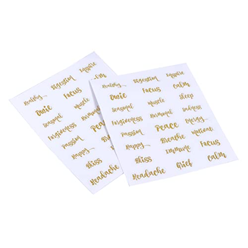TEMPNAP 5 Blätter Etiketten für Ätherische Ölflaschen Selbstklebende Aufkleber mit Goldenen Buchstaben zur Organisation und Identifikation von Flaschen von TEMPNAP