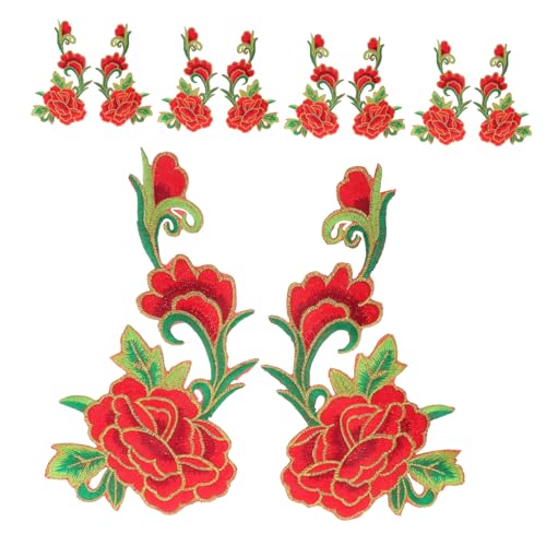 TEMPNAP 5 Paar Rosen-stickerei-aufnäher: Blumenapplikationen, Dekorative Aufnäher Für Kleidung, Diy-reparaturmaterialien Für Jeans, Taschen, Kleider, Dekoration TEMPNAP 5 Paar Rosen-stickerei-aufnäher: Blumenapplikationen, Dekorative Aufnäher Für Kleidung, Diy-reparaturmaterialien Für Jeans, Taschen, Kleider, Dekoration von TEMPNAP