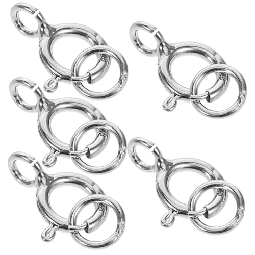 TEMPNAP 5 Stück Federringverschlüsse Zum Selbermachen Von Schmuck, Sterlingsilber-verbindungsstücke Für Halsketten Und Armbänder, Für Perlenschmuckzubehör von TEMPNAP