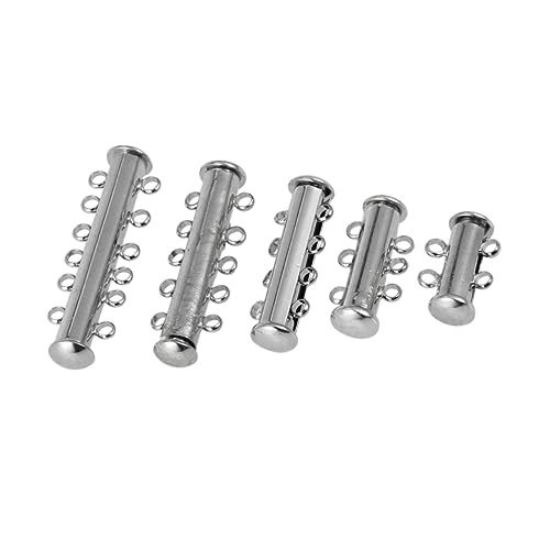 TEMPNAP 5 Stück Magnetverschluss mit Mehreren Strängen Silberne Tube Lock Verschlüsse für DIY Schmuckherstellung von und Armbändern Einfache Anwendung für Design von TEMPNAP
